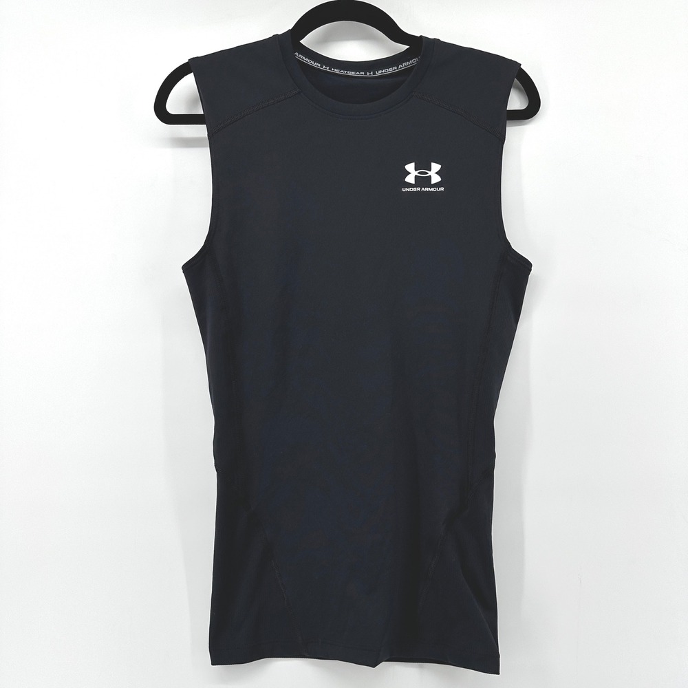 Under Armour Mens HeatGear Armour Compression Sleeveless Shirt Black 1361522 S